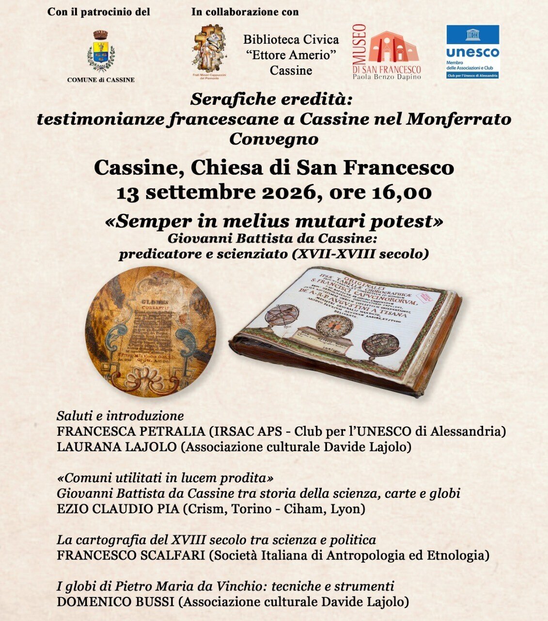 «SEMPER IN MELIUS MUTARI POTEST» Giovanni Battista da Cassine: preacher and scientist (17th-18th century)