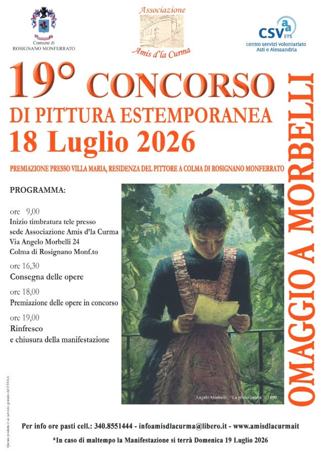 19 Concorso Di Pittura Estemporanea Omaggio A Morbelli Comune Di Rosignano Monferrato F0a3195b411d4debad0e318696ebfe42