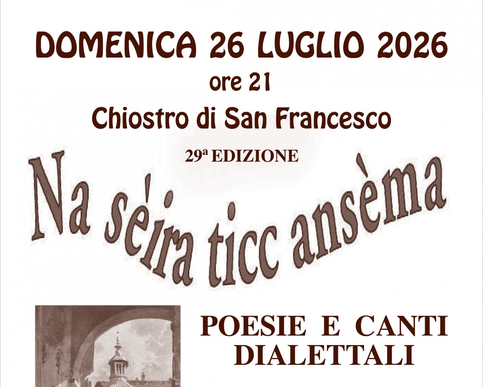29 Edizione Na Seira Ticc Ansema Poesie E Canti Dialettali Eaf68533352a995b93cb66cbd698b4d9