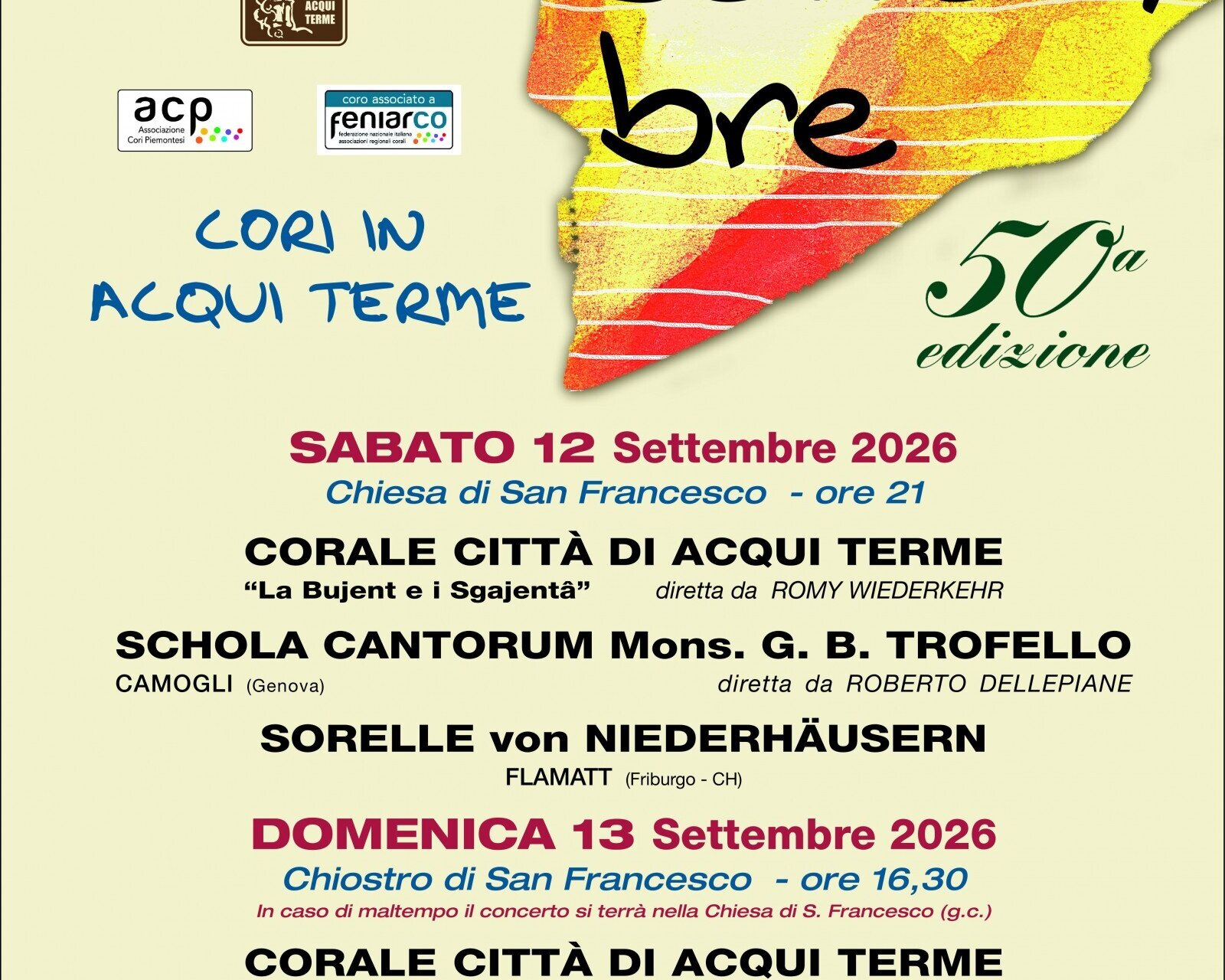 50° EDIZIONE CORI SETTEMBRE