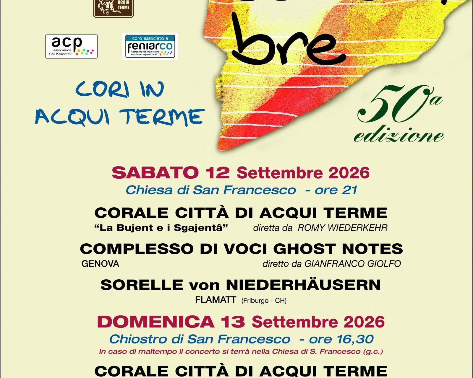 50° EDIZIONE CORI SETTEMBRE