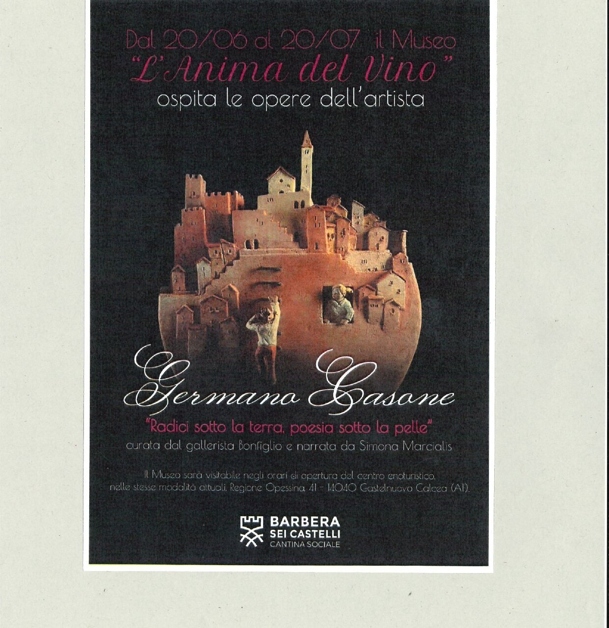 Mostra di Germano Casone "Radici sotto la terra, poesia sotto  la pelle" - Castelnuovo Calcea