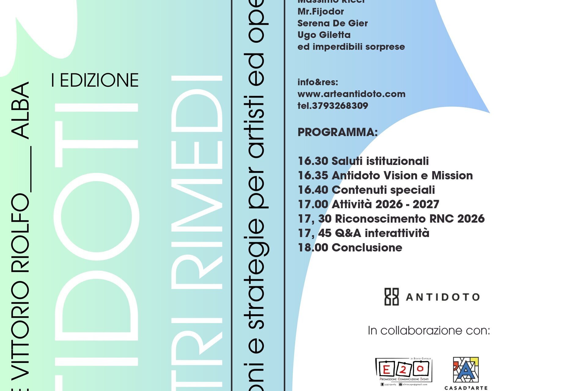 I^ Edizione "ANTIDOTI ed altri rimedi" - Alba