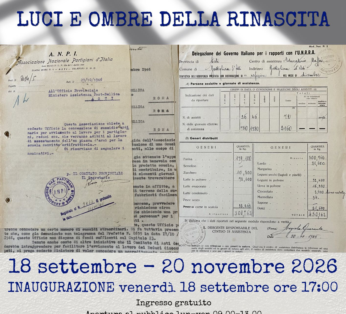 Mostra "1946. Luci e ombre della rinascita"  - Asti
