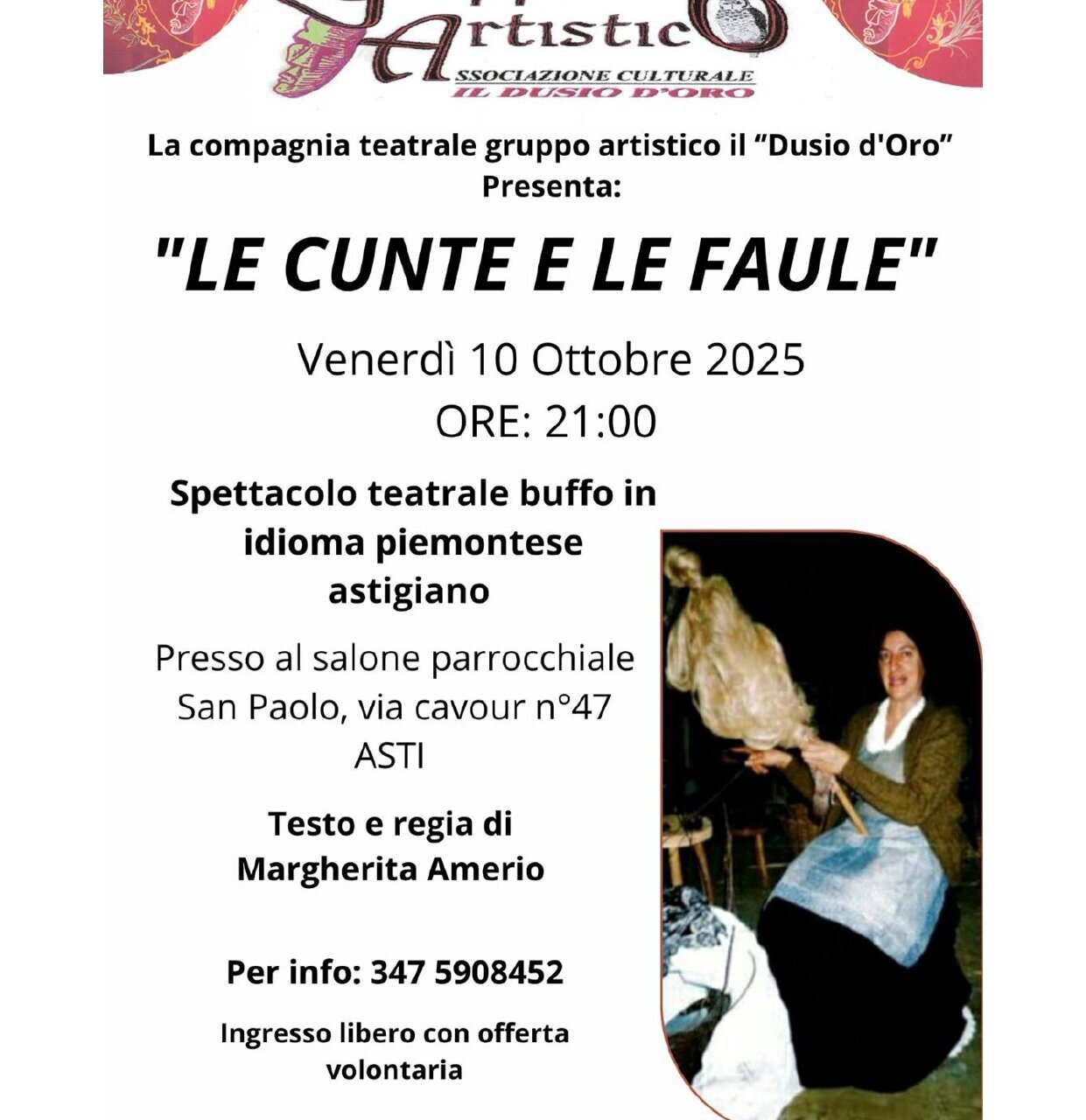 Spettacolo teatrale "LE CUNTE E LE FAULE" - Asti (AT)
