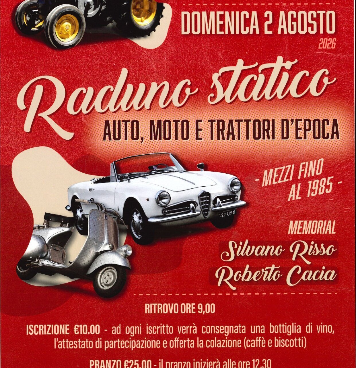 Raduno statico auto, moto e trattori d'epoca - Asti - frazione Sessant