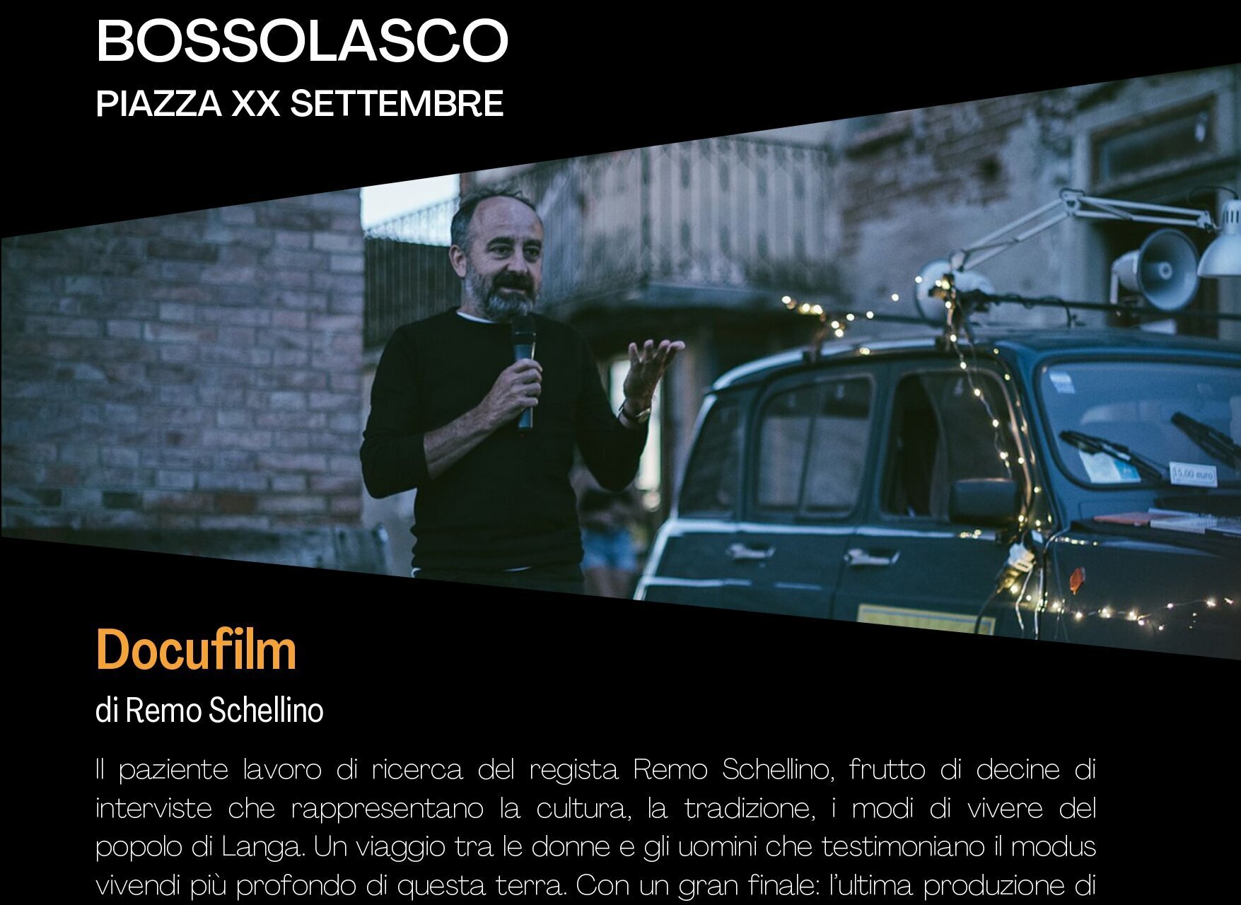 Rassegna "Cinema all'aperto " - Bossolasco (CN)
