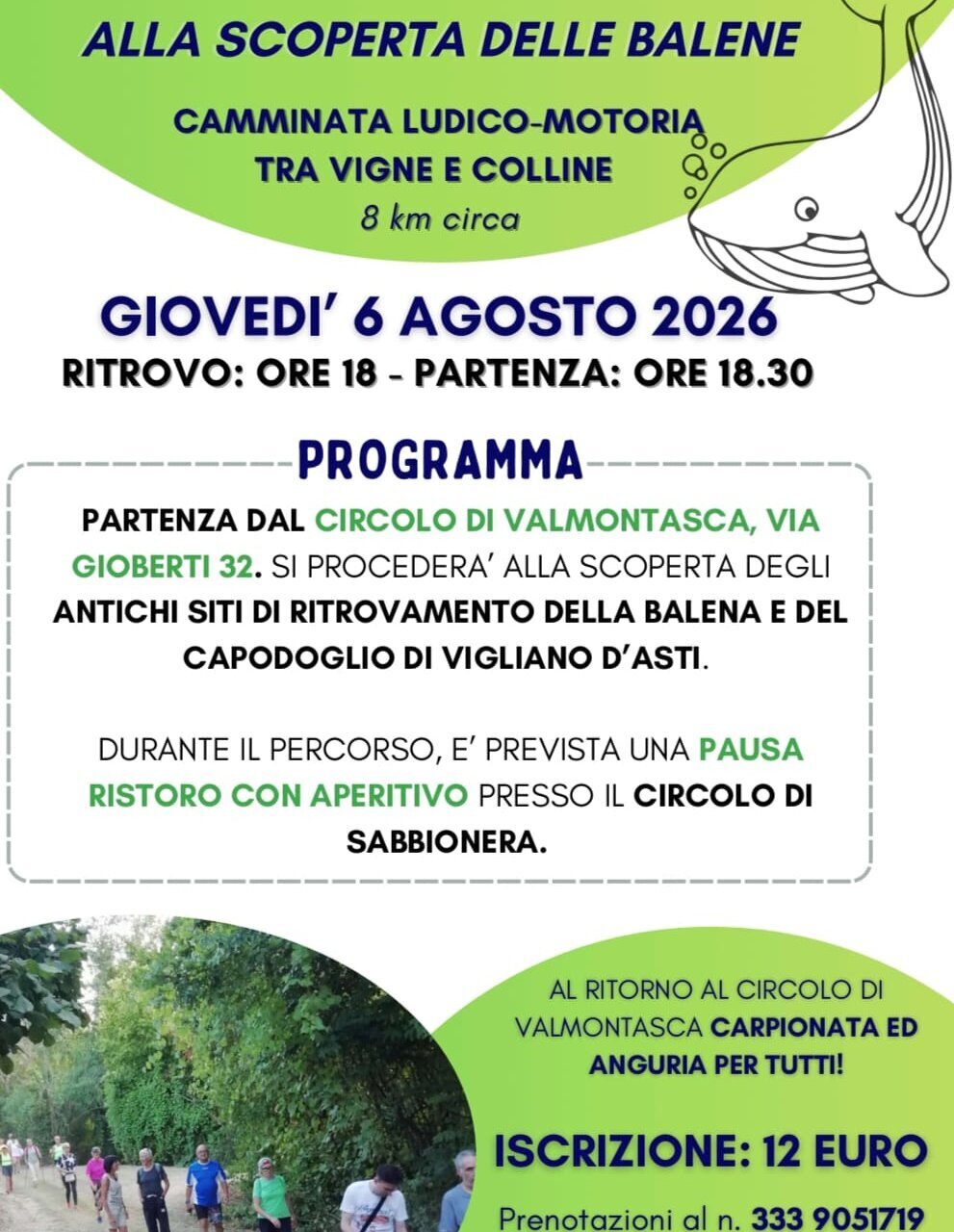 Alla scoperta delle Balene: camminata tra vigne e colline - Vigliano d'Asti (AT)