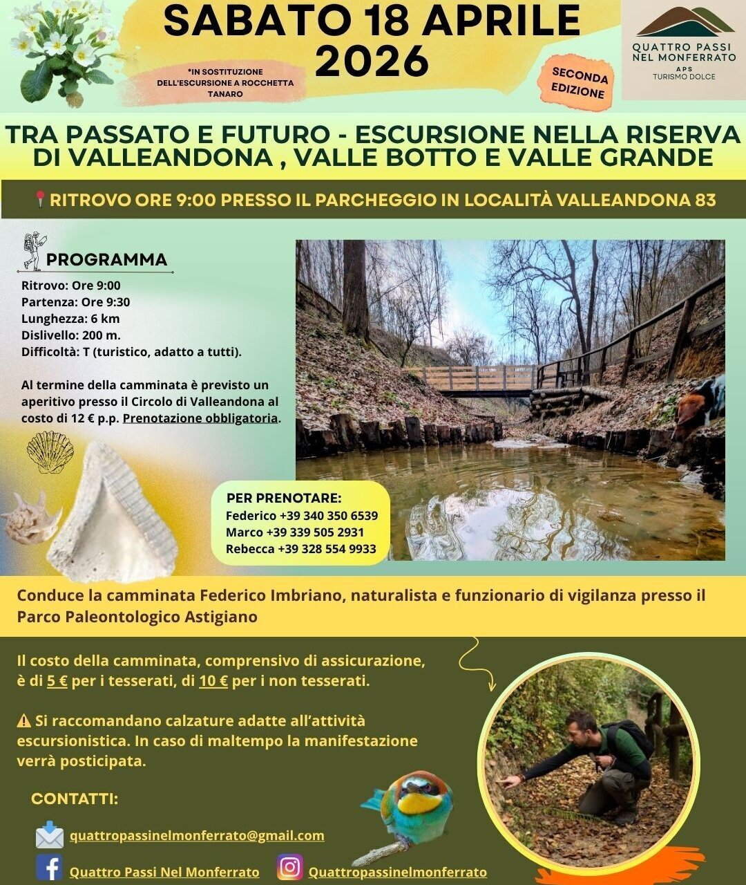 "Tra passato e futuro"- Escursione nella Riserva di Valleandone, Valle Botto e Valle Grande - Asti