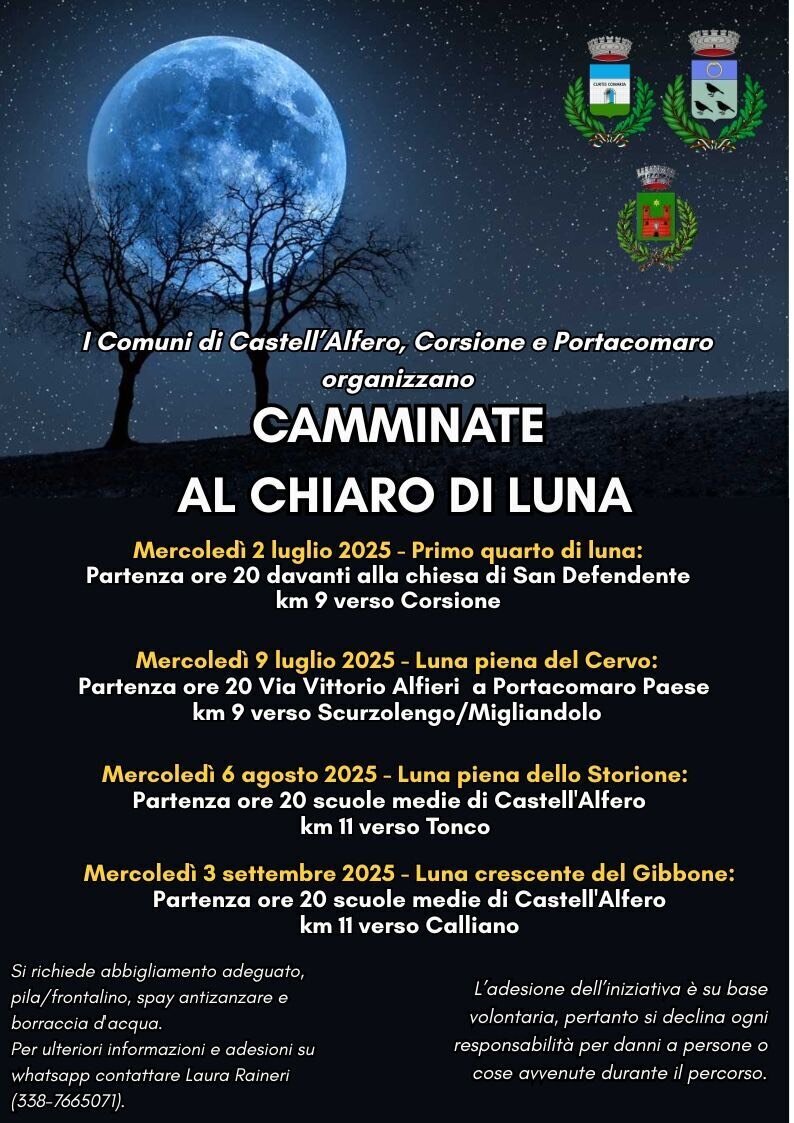Camminate al chiaro di luna - Castell'Alfero (AT)
