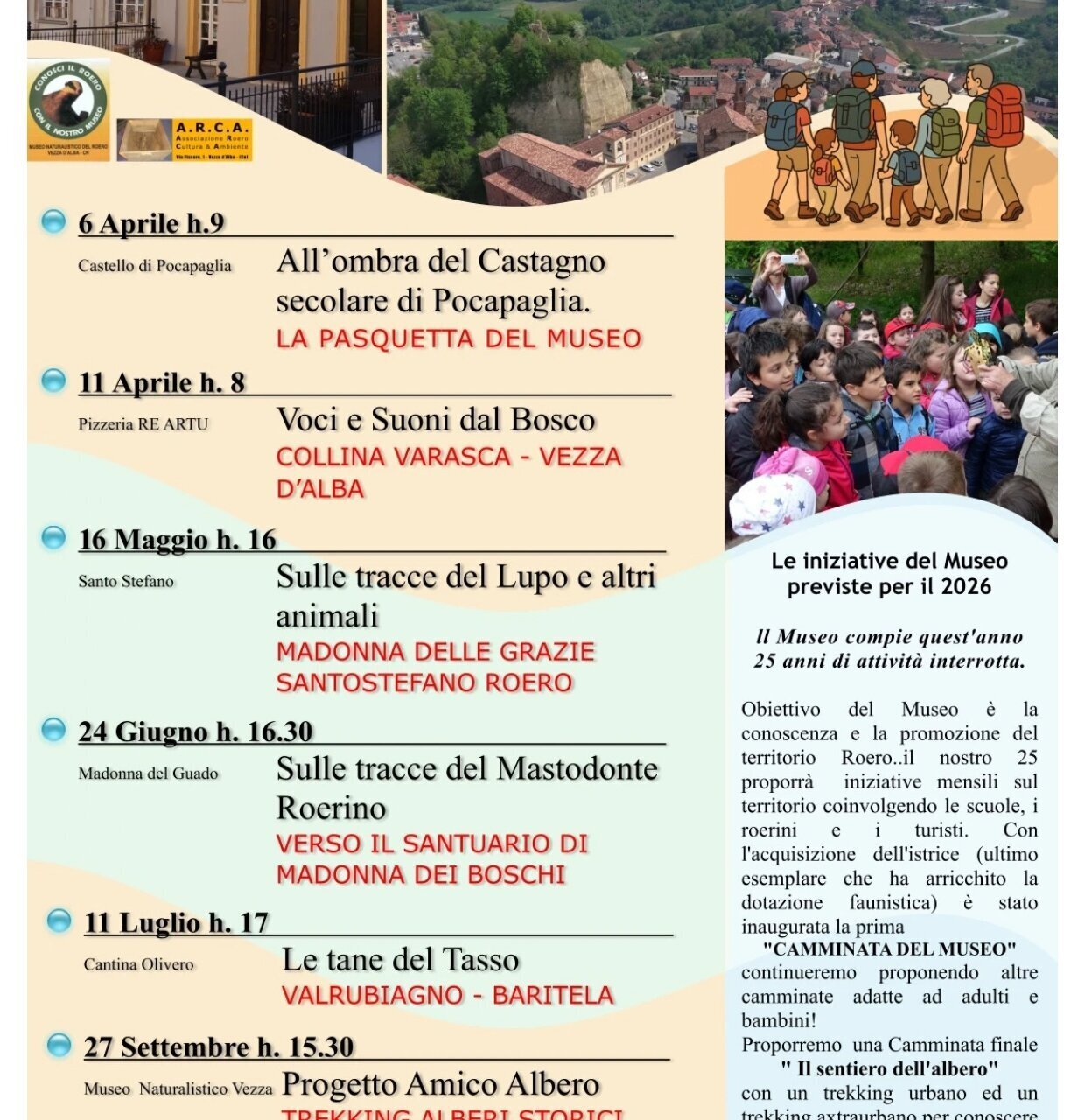 Le camminate del museo di Vezza d'Alba