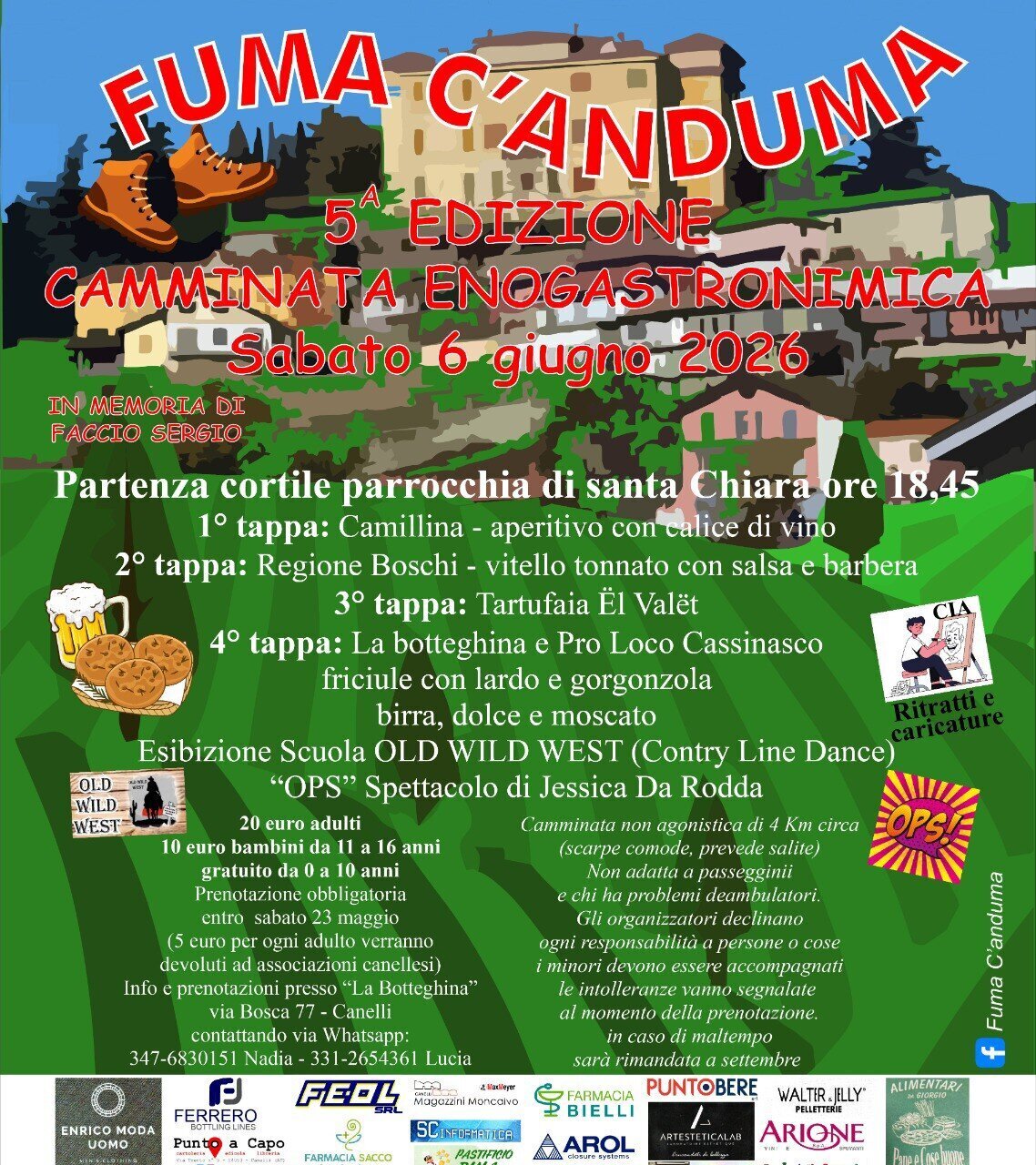 "Fuma c'anduma" camminata engastronomica - Canelli