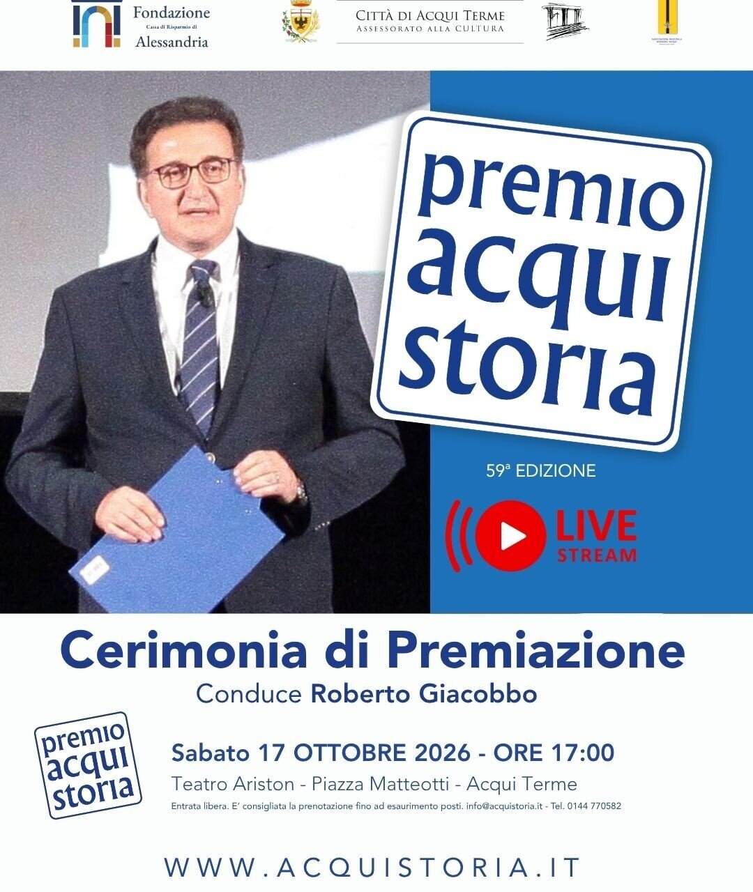 CERIMONIA DI PREMIAZIONE – PREMIO ACQUI STORIA