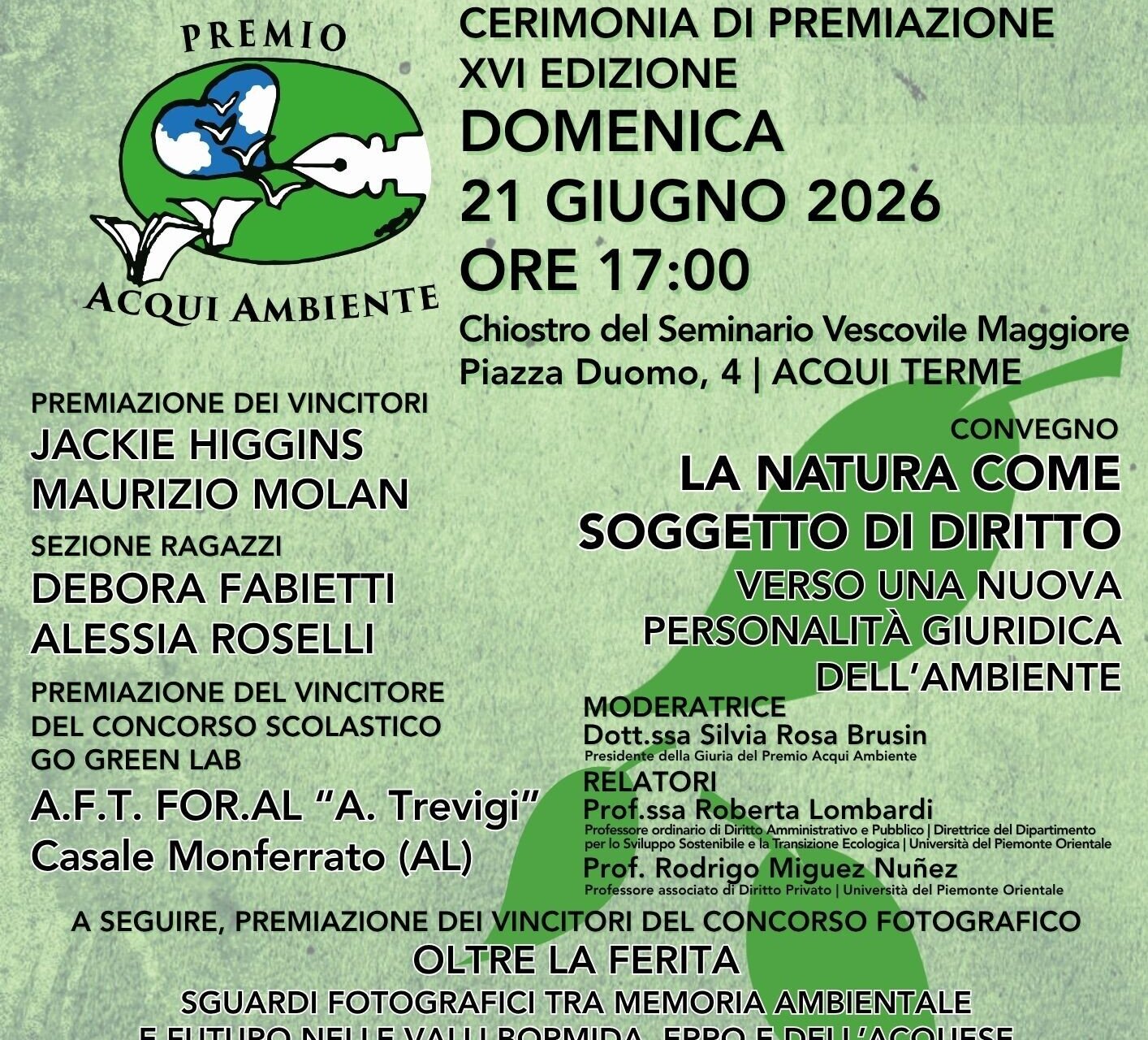 AWARDS CEREMONY OF THE 16TH EDITION OF THE ACQUI AMBIENTE AWARD