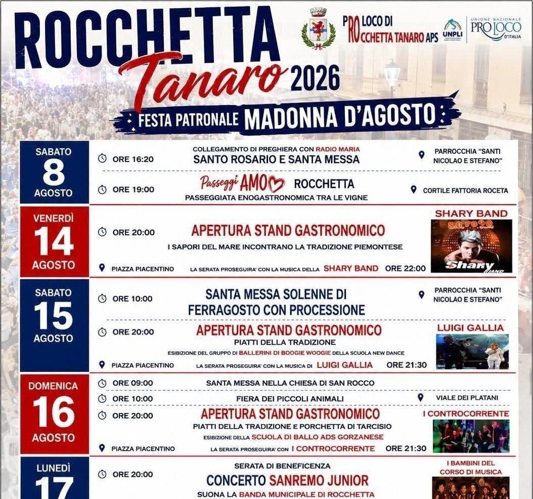 esta della Madonna d'agosto 2026 - Rocchetta Tanaro (AT)
