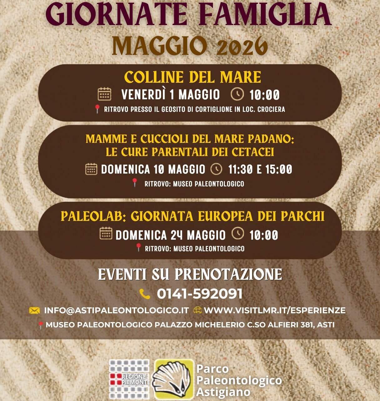 Le giornate delle famiglie al Museo dei Fossili - Asti