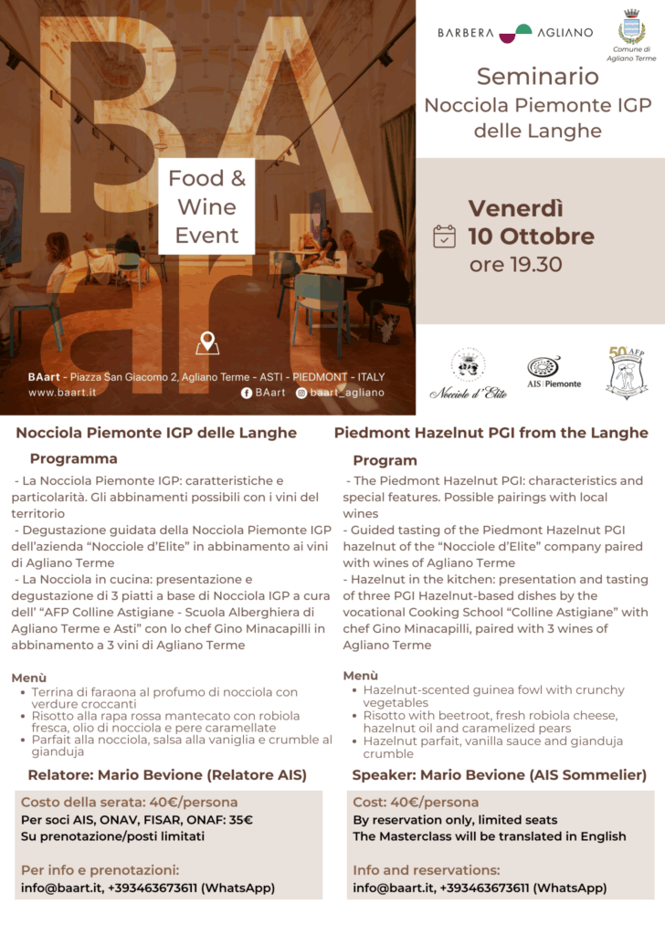 Seminario Nocciola Piemonte IGP delle Laghe - Agliano Terme