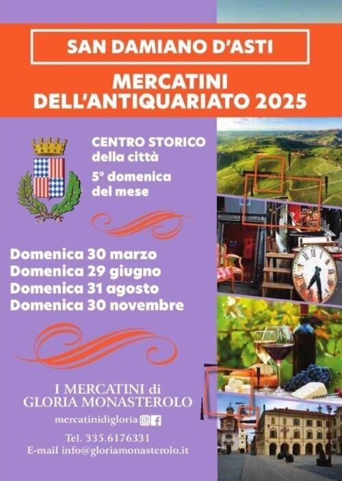 Mercatino dell'Antiquariato e Hobbysmo creativo - San Damiano d'Asti (AT)