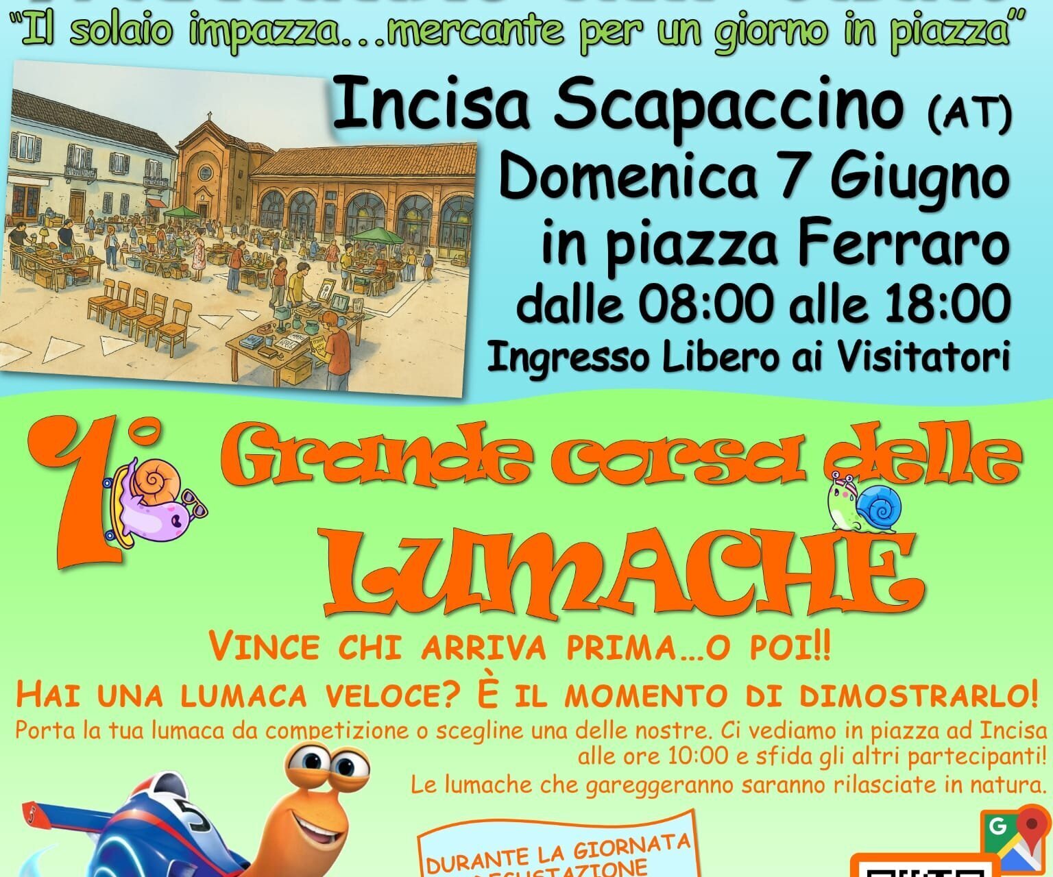 Mercatino dell'Usato e 1a Grande corsa delle Lumache "- Incisa Scapaccino