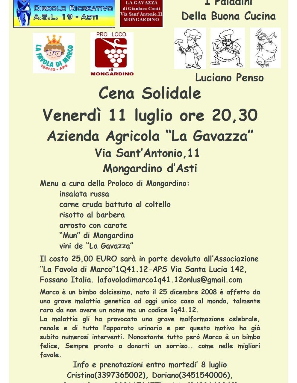Cena Solidale - Mongardino d'Asti (AT)