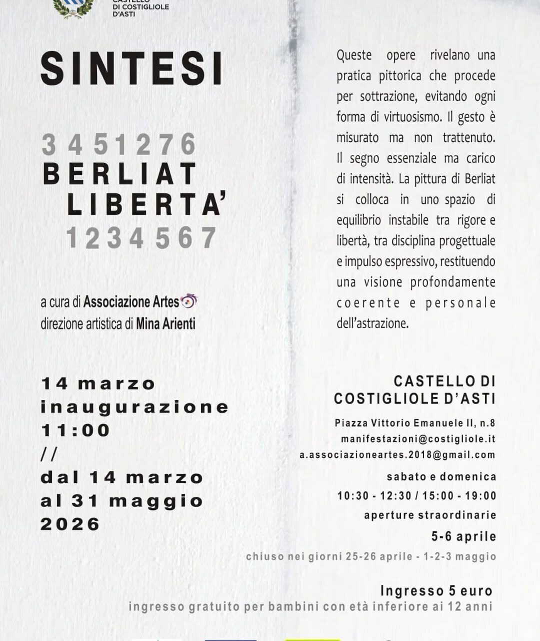 Mostra "Sintesi" - Castello di Costigliole d'Asti