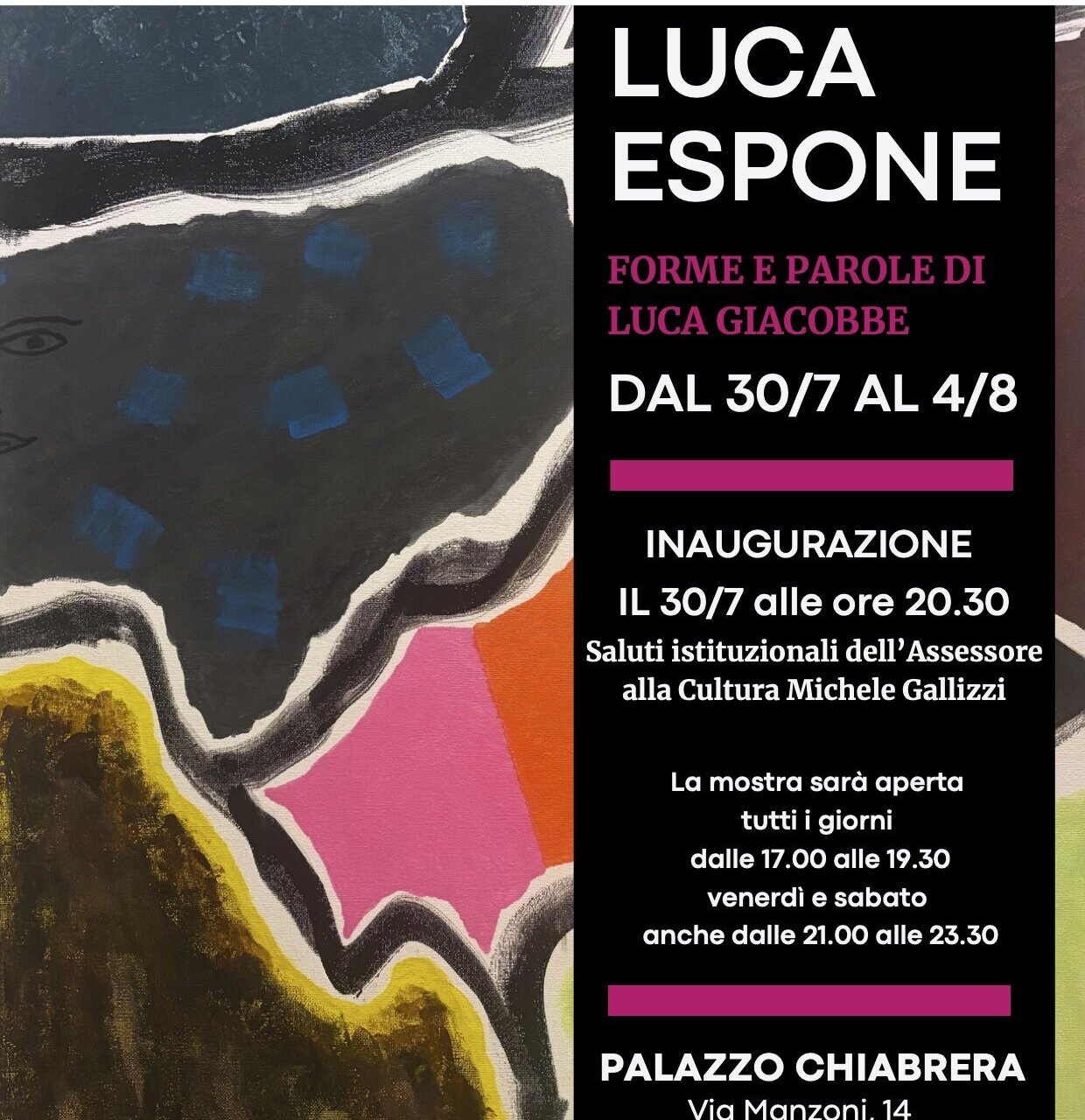 Luca Giacobbe's solo exhibition "Luca exhibits"