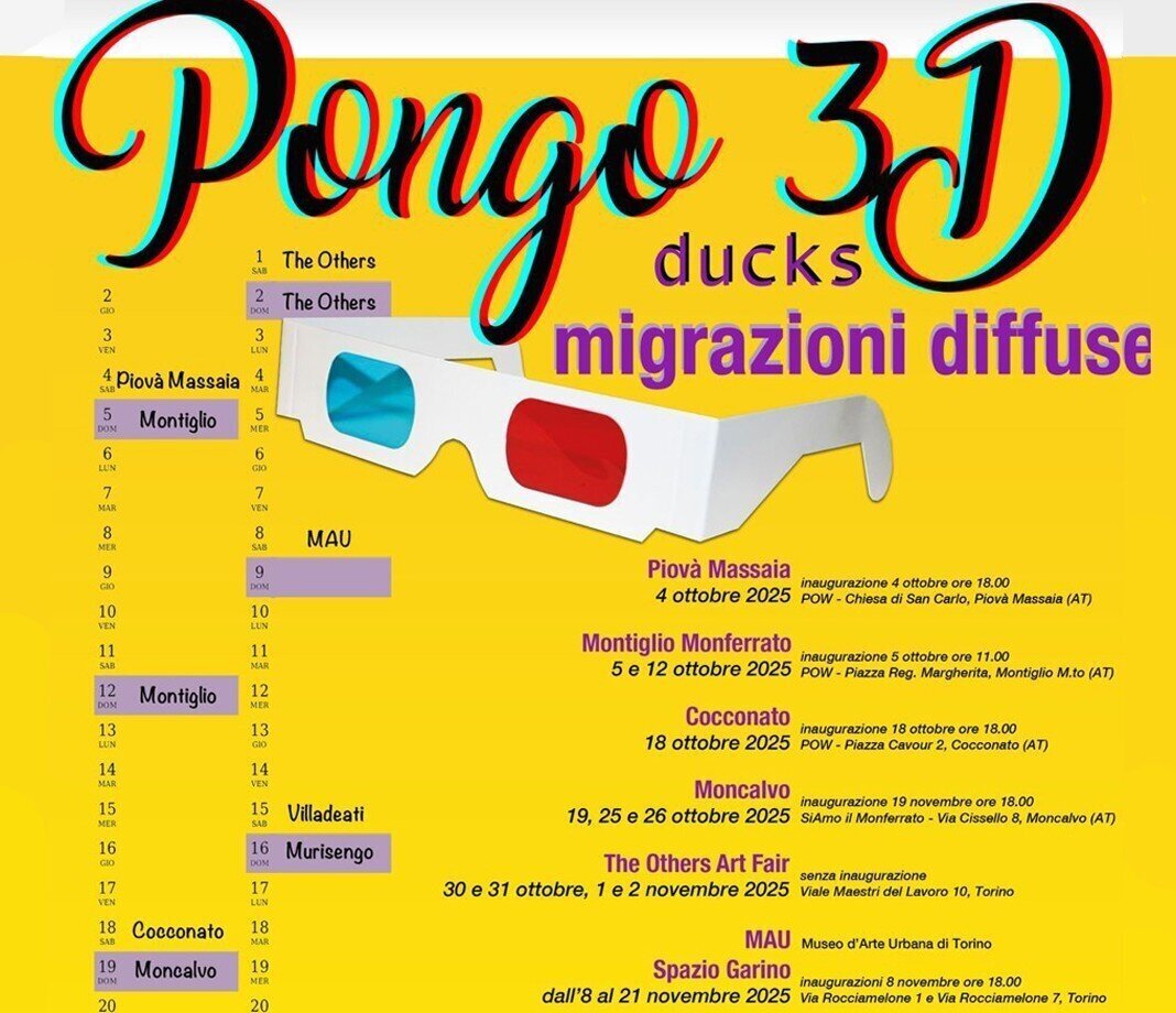 Mostra diffusa "Pongo 3D ducks migrazioni diffuse" 