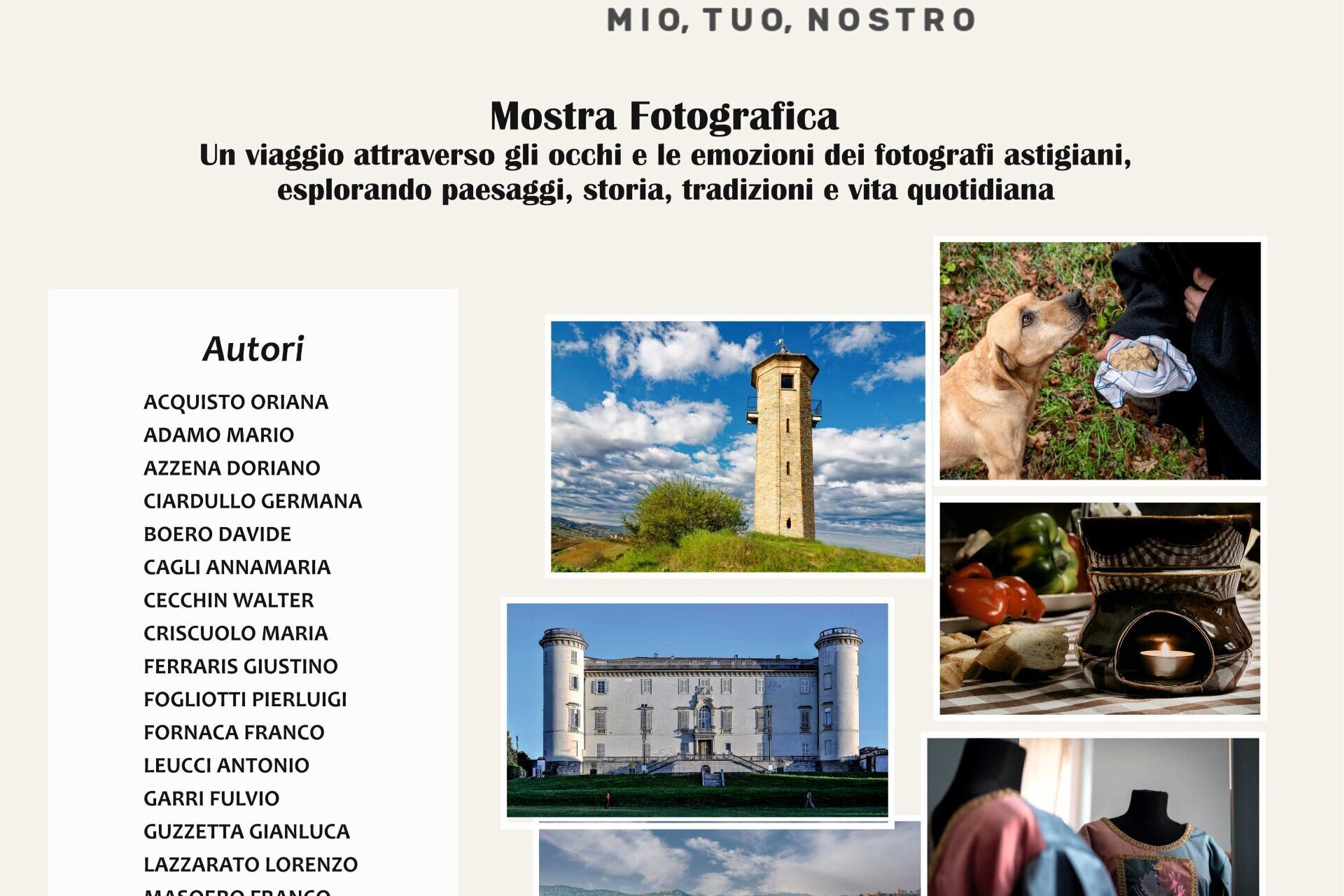 Mostra fotografica "MioAstigiano. Mio,tuo,nostro" - Asti