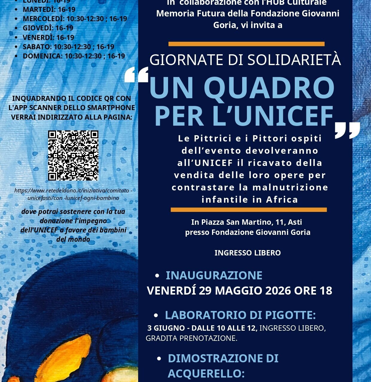 Mostra e Giornate di Solidarietà "Un quadro per l'UNICEF" - Asti