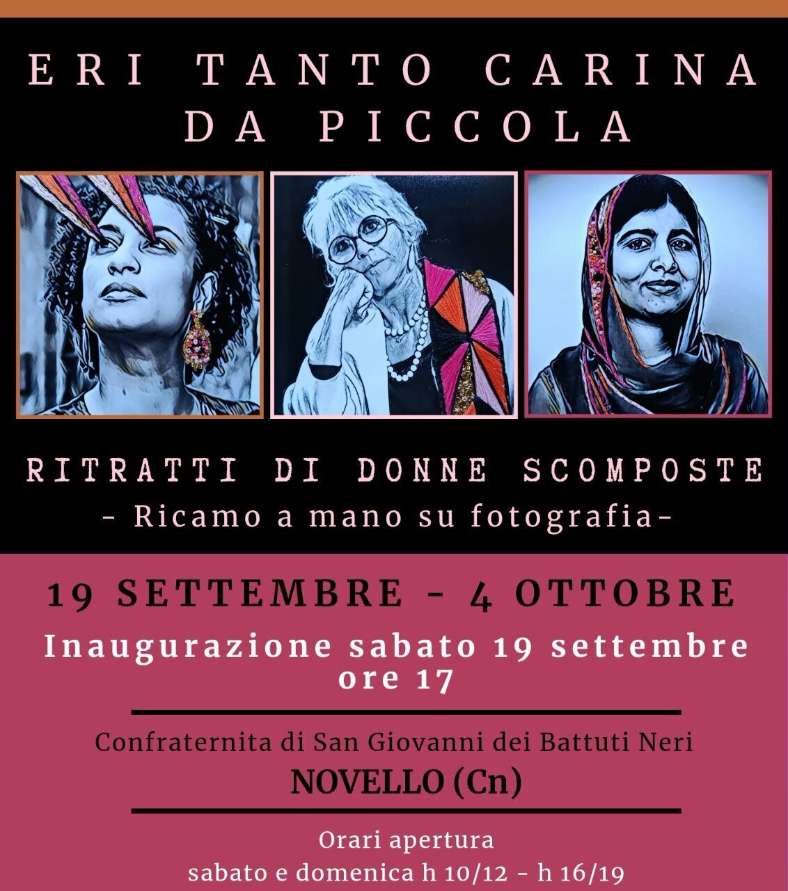 Exhibition "Eri tanto carina da piccola - Ritratti di donne scomposte" - Novello