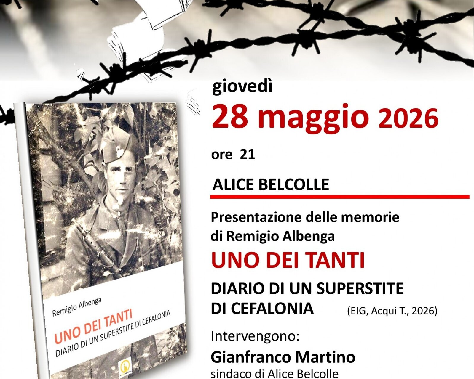PRESENTAZIONE DELLE MEMORIE DI REMIGIO ALBENGA "UNO DEI TANTI"