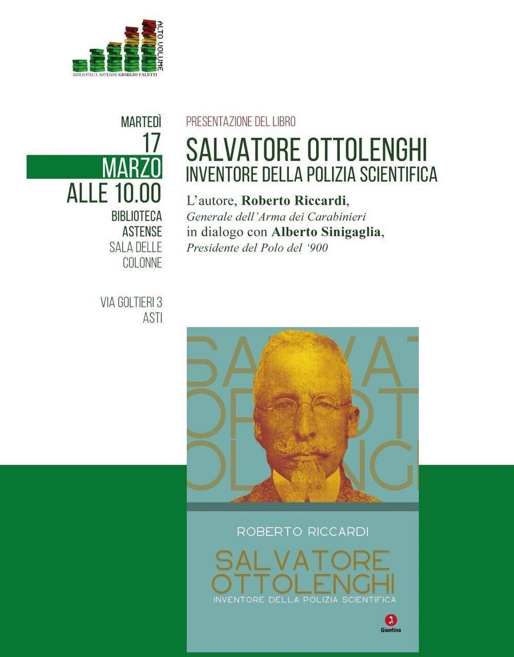 Presentazione libro “Salvatore Ottolenghi inventore della Polizia Scientifica”  - Asti