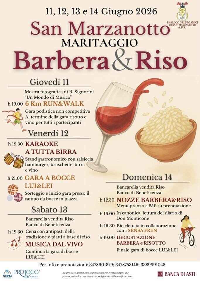 Maritaggio Barbera & Riso - Fraz. San Marzanotto - Asti 
