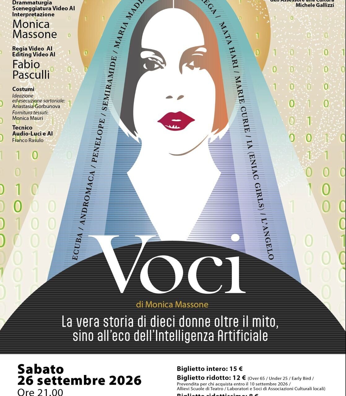 SPETTACOLO TEATRALE "VOCI AI" DI E CON MONICA MASSONE