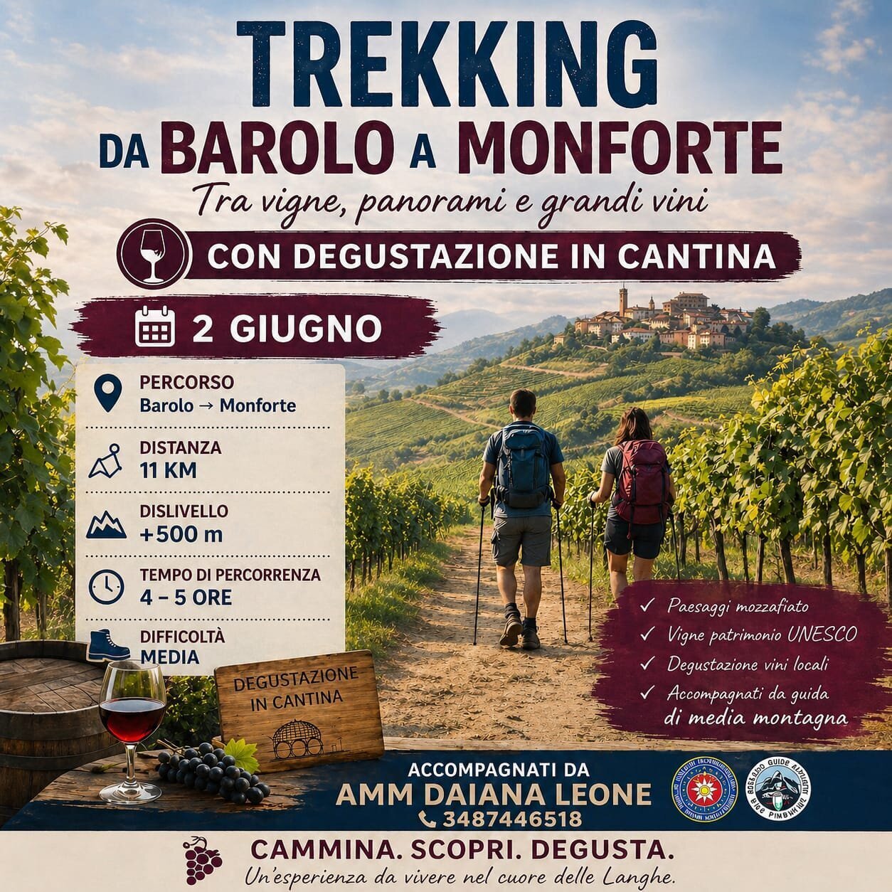 Trekking da Barolo a Monforte